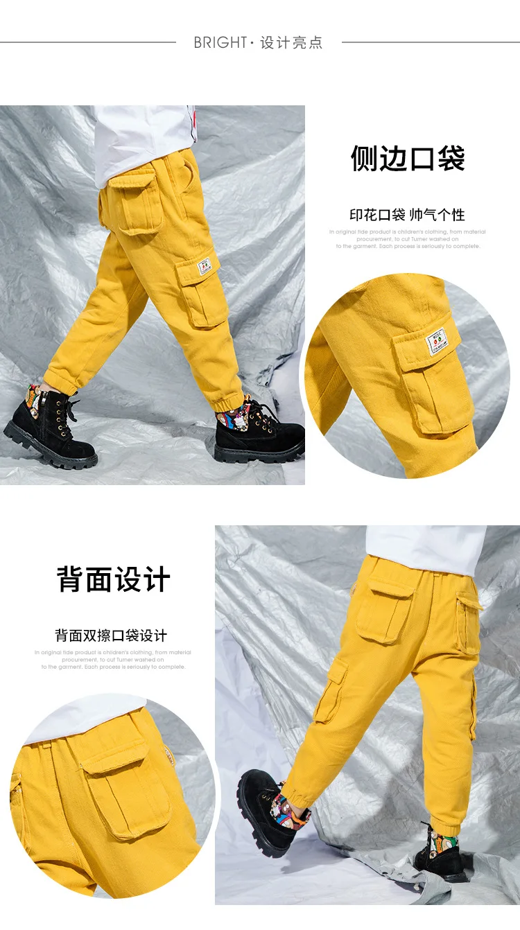 Childrenswear New Style Spring And Autumn Children Casual Handsome Cotton Cargo Trousers BOY'S Pants Zy839