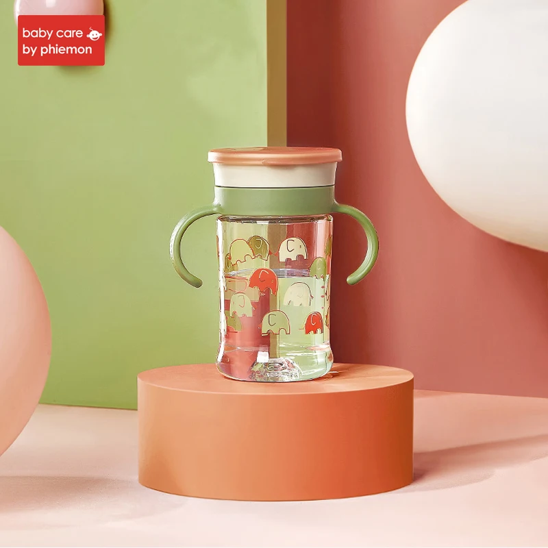 green Babycare 260 мл Детская кружка для воды, Бутылка Тритан, Детская обучающая Питьевая ручка для чашки, домашняя, устойчивая к царапинам, герметичная детская чашка - Цвет: green