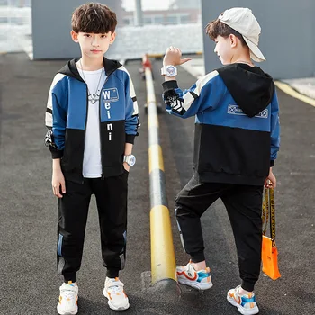 

New Boys Clothing Sets Spring Autumn Teenager Boy Clothes Kids Cotton Casual Sports Suit Children Fashion Tracksuits 4-13Years