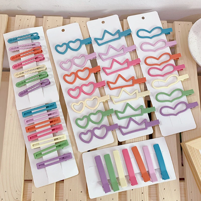 

Hot Simple Solid Color Geometric Hairpins Hair Accessories Women Barrette Hairgrips Girls Candy Color Hair Clip Headdress