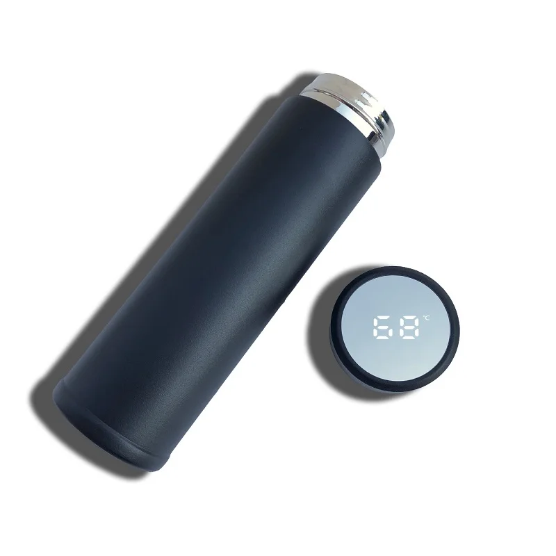 The new mirror temperature shows stainless steel insulation cup spray plastic anti-scratch business gift straight cup 400-500ML