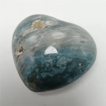 

1pc 45-50mm Natural Ocean Jasper Stone Polished Quartz Crystal Jade Heart Shape For Gift Reiki Energy Minerals