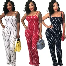 Dot Print Bodysuit Women Long Rompers Women Summer Style Skinny Salopette Femme Overalls vintage boho beach long pants sevy Dot Print Bodysuit Women Long Rompers Women Summer Style Skinny Salopette Femme Overalls vintage boho beach long pants sevy