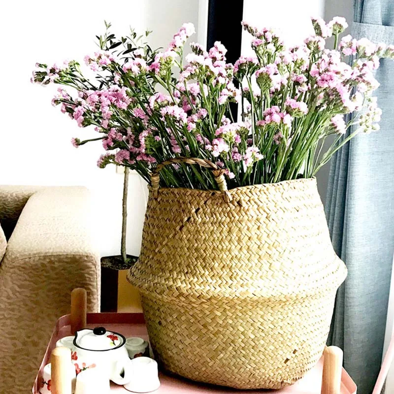 Woven Dirty Storage Seagrass Wickerwork Rattan Hanging Flower Pot Plant Organizer Garden Gadgets Holder Кашпо Для Цветов flower pot,plant pot