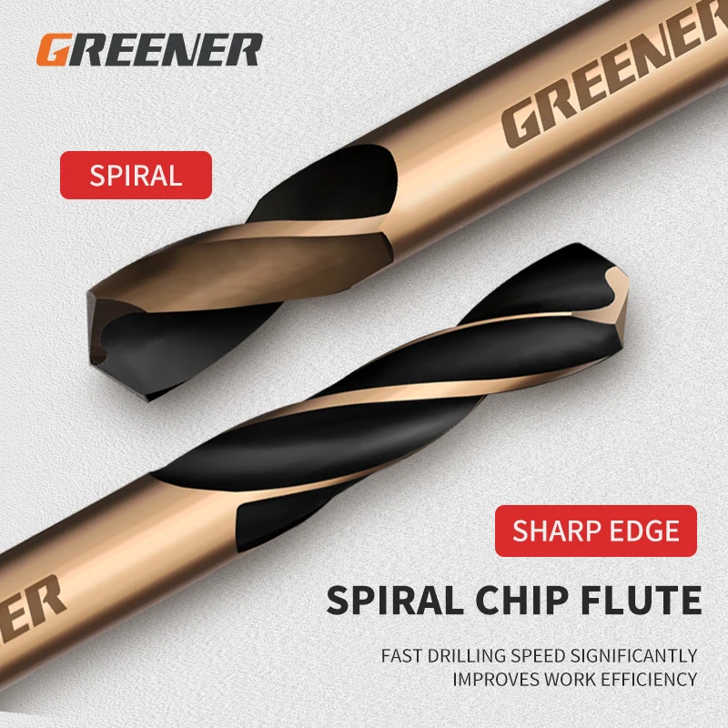 GREENER 3.0-6.0mm Cobalt Coated Twist Drill Bit Set Super Hard Drill Bit For Wood/Metal/Stainless Steel Hole Cutter Power Tools
