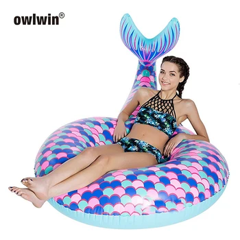 

2020 Swimming Ring Swim Pool Floats Inflatable Air PVC Thick Floating Row Mount Adult Inflatable Mermaid Floating Swimming Ring