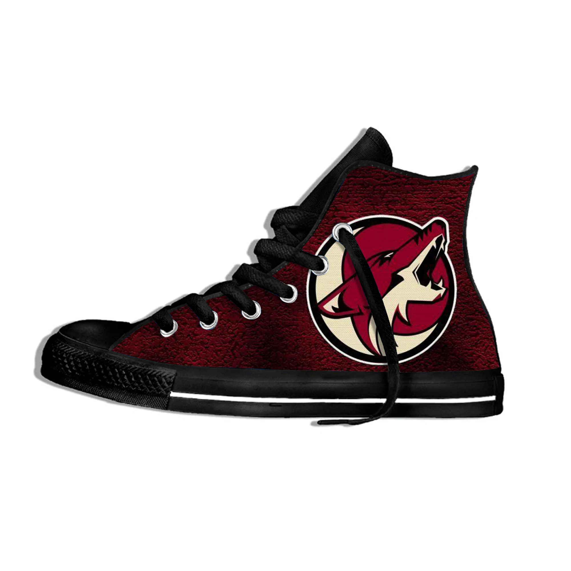 Men/Women Breathable Sneakers Coyotes Lightweight High Top Shoes Arizona Ice Hockey Fans Casual Shoes Flat Canvs