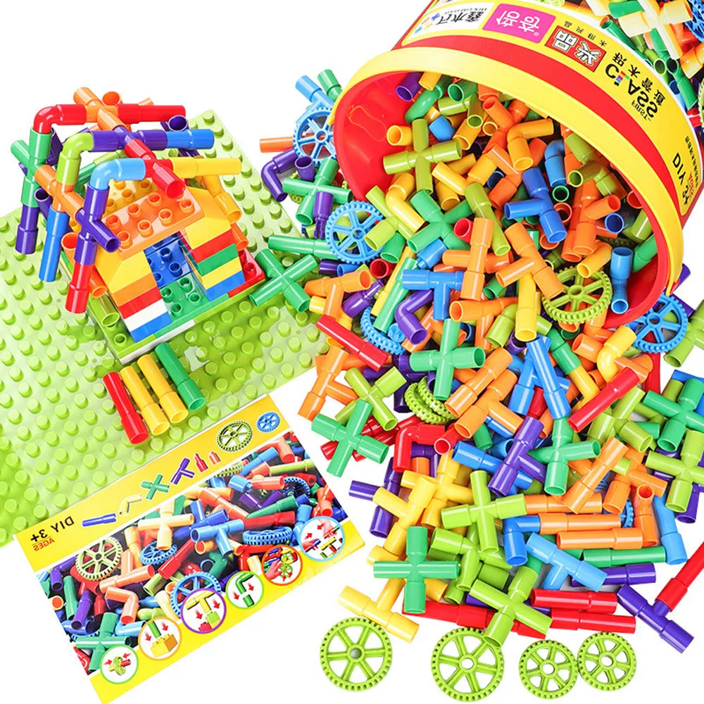 

38-306pcs Construction Marble Race Run Blocks Plastic DIY Assembling Water Pipe Building Blocks Toys for Children Gifts