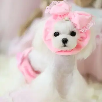 

Cute Pet Dog neck warmer Cat Headgear Scarf With Bow Small Dog Cat Shower Cap