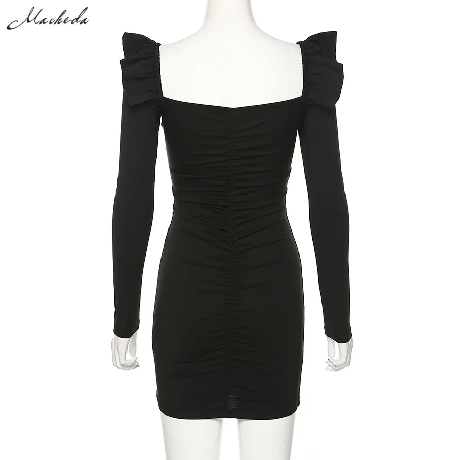 Macheda Bodycon Карандаш Женская летняя Клубная одежда Мини платье женские летние сексуальные платья полиэстер v-образным вырезом tether платья