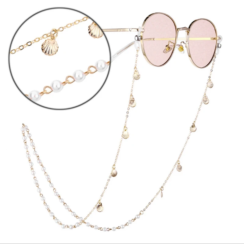 Pearl Shell Decoration Eyeglasses Chain Sweet Style Women Summer Fashion Eyeglasses Antiskid Glasses Chain