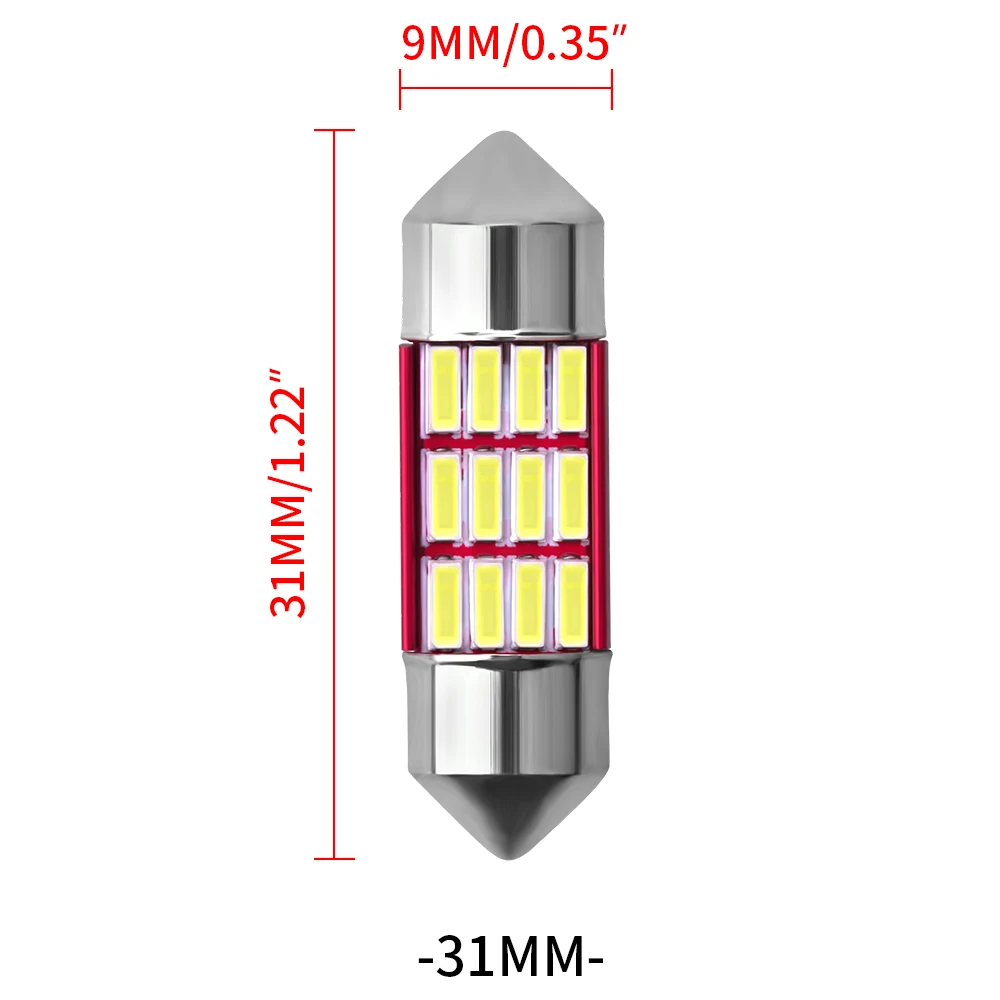 31mm Гирлянда 31-36-39-41mm C5W C10W Автомобильный светодиодный светильник лампочки Canbus Doom лампа Потолочный купол светильник авто интерьер чтение светильник чистый белый 12V - Испускаемый цвет: 31mm