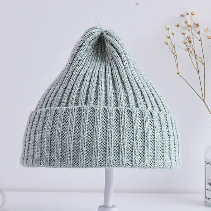 Baby Kids Ribbed Knitted Beanie Hats For Girls Boys Casual Toddlers Windproof Cap 6M-4Years Baby Photography Props Accessories 4