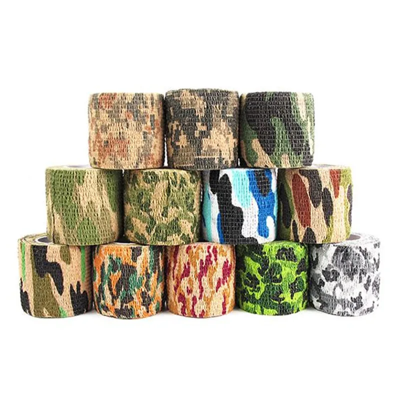 

Outdoor Camouflage Adhesive Duct Tape Pick Colors Flexibility camouflage Tape Waterproof Wrap Durable Hunting Shooting Tool