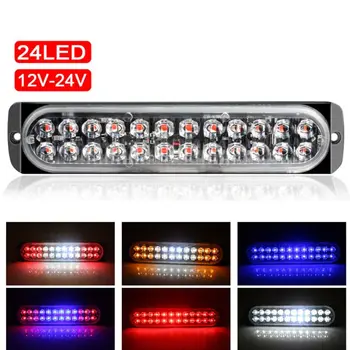 

24LED Double Row Emergency Strobe Lights Bar Universal Warning Flashing Lamp Bar for Pickup Truck 12-24V Car Motorcycles