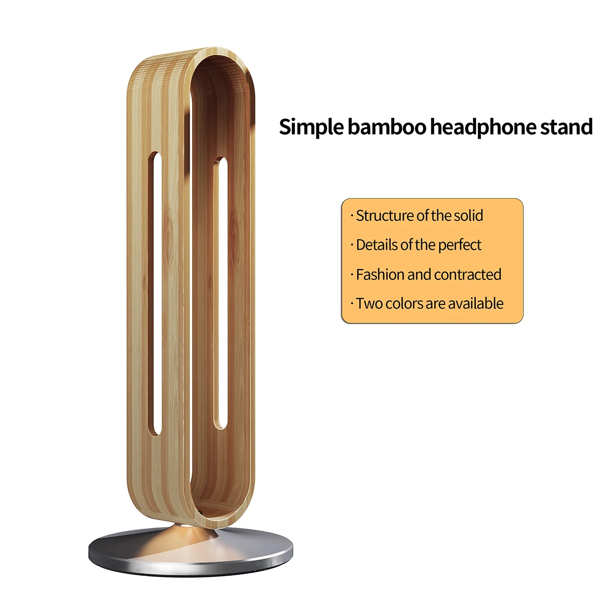 Suporte de Fone de Ouvido de Bambu Metal para Airpods Fones de Ouvido de Madeira Maciça Suporte Desktop Gaming Headset Rack Exibição Cabide Max - Image 5