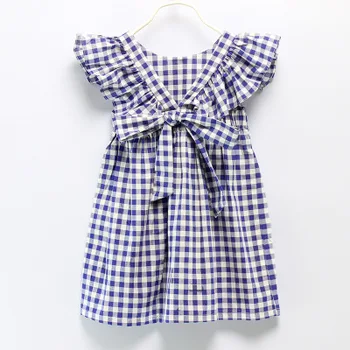 

Humor Bear Baby Girls Dresses 2019 New Summer Open ack Cute Bow Plaid Princess Baby Clothing Lovely Baby Dresses Kids Clothes