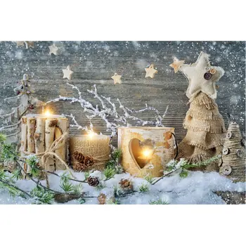 

Christmas Home Party Decor Backdrop Snowflakes Stars Christmas Tree Micro Landscape Background Banner Decorate the Festive Mood