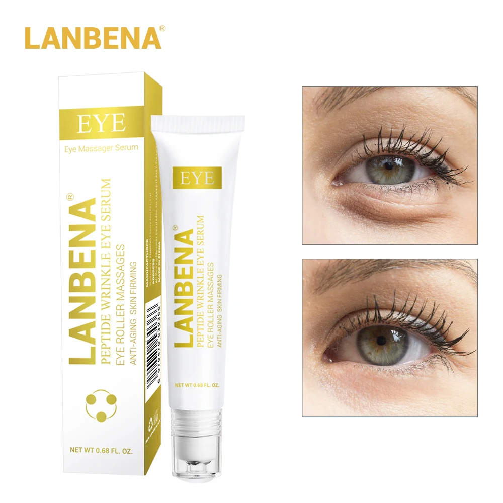 

LANBENA Peptide Wrinkle Eye Serum Cream Anti-Puffiness Dark Circle Anti-Aging Anti-Puffiness Moisturizing Eye Care Beauty 2 PCS