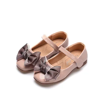 

2020 Spring And Autumn New Girls Leather Shoes Bowknot Cute Single Shoes Little Girls Girls Soft Sole Leather Shoes 1-12 Years