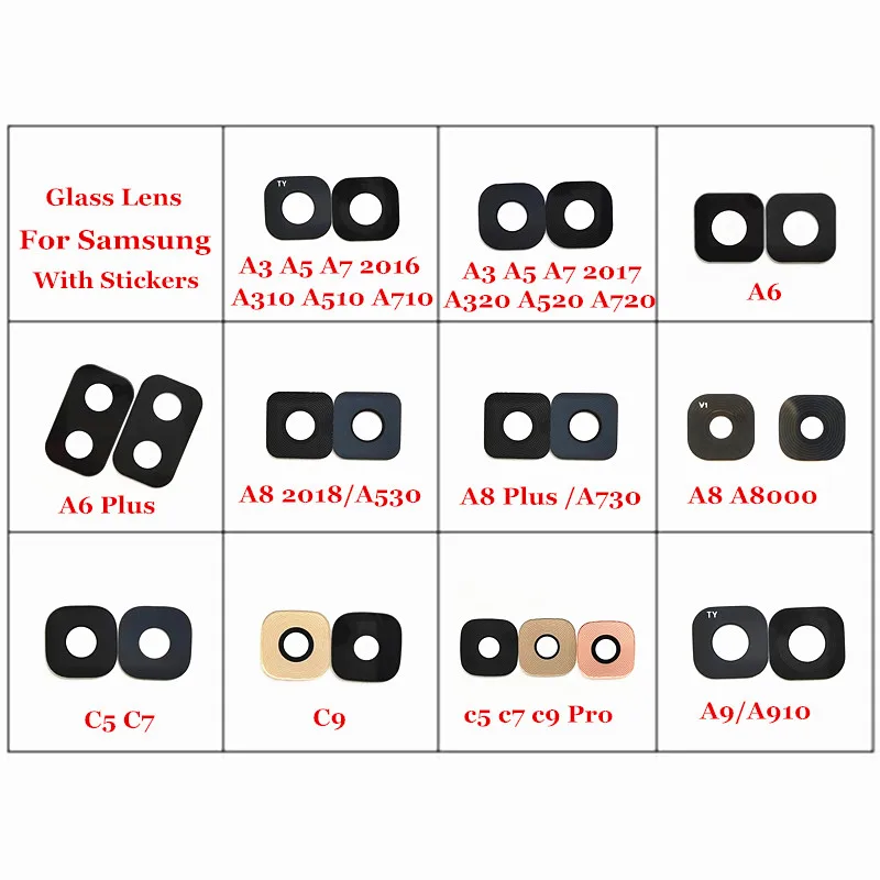 

100x Rear Back Camera Glass Lens For Samsung Galaxy C5 C7 C9 Pro A910 A8000 A8 2018 Plus A6 Plus A310 A320 A3/A5/A7 2016 2017