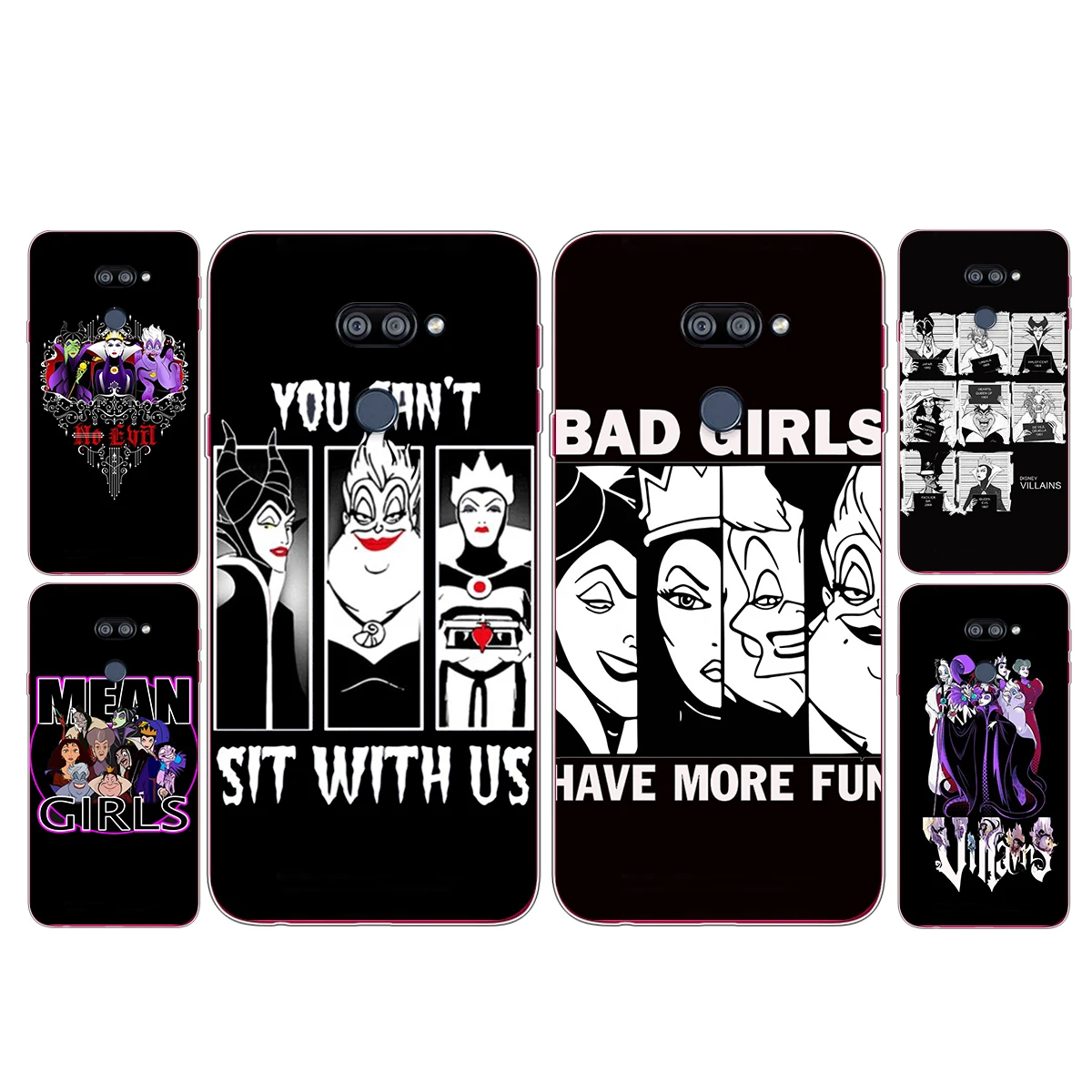 Combo Disney Villains Per Lg K92 K42 K22 K71 K61 K51S K41S K30 K20 Q60 V60 V50 V40 V30 G8S G8 Thinq Custodia Per Telefono Trasparente