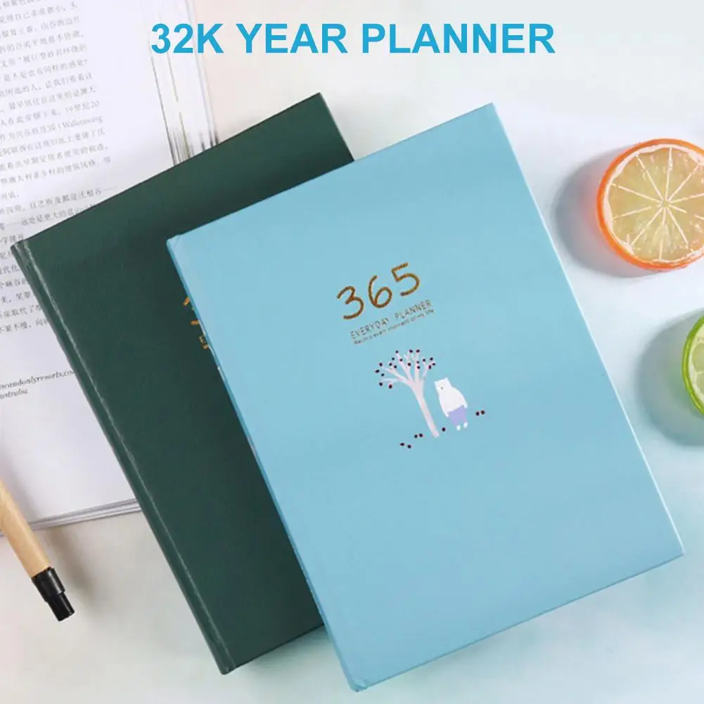 Newest 32K hardcover 128 Sheets Year Planner Hardcover Hard Page Lovely Notebook for Business Office School Students Supplies