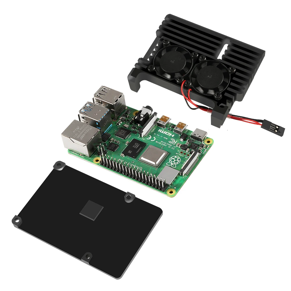 Raspberry Pi 4 4B чехол Корпус с ЧПУ алюминиевая крышка радиатор вентилятор охлаждения для Raspberry Pi 4 Модель B