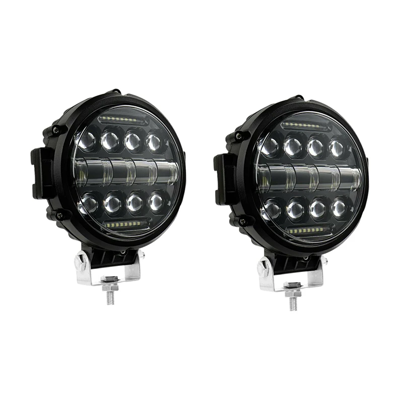 

2X 7 Inch Round Led Work Light Combo Angle Eye Driving Headlight Off Road Truck