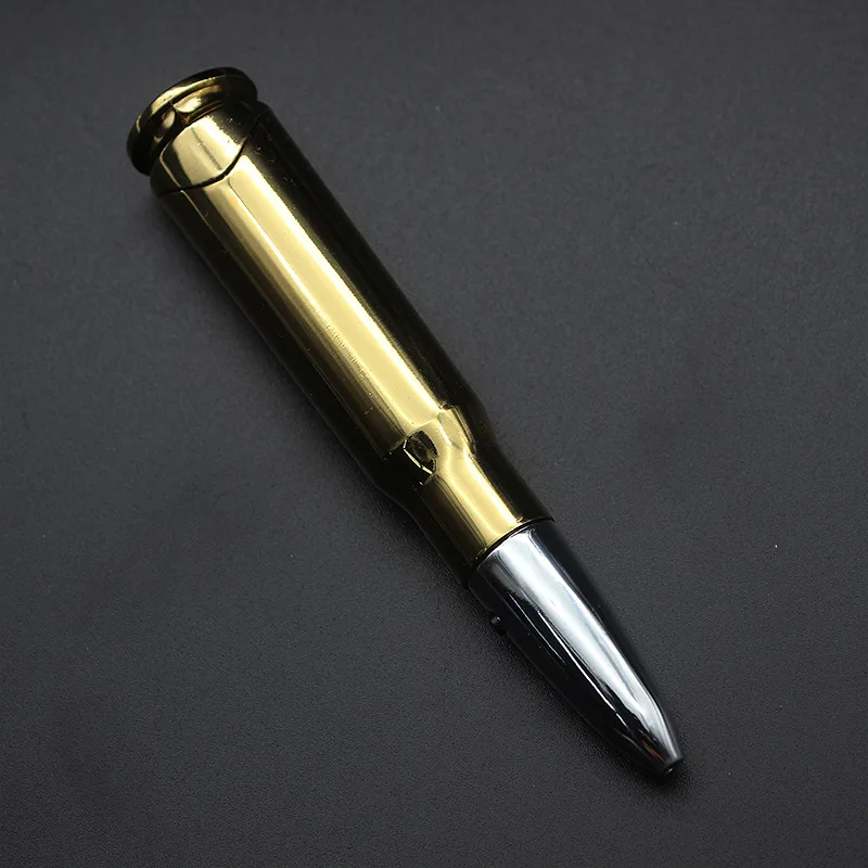 New Gold Tip Laser Infrared Open Flame Bullet Lighter Creative Military Model Warhead Inflatable Lighter