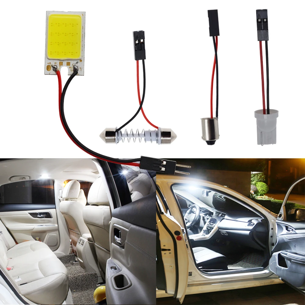 

C5W Cob 16 SMD Chip White Reading Lamp Led T10 W5W Car Led Parking Bulb Auto Interior Panel Light Festoon License Plate Lights