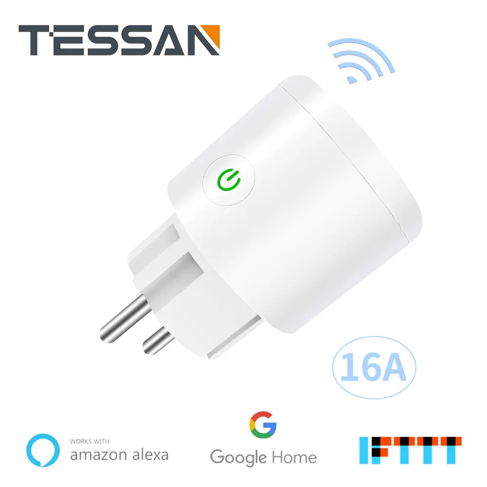 

16A EU Smart Wifi Power Plug with Power Monitor Smart Home Wifi Wireless Socket Outlet Works with Alexa Google Home Tuya App