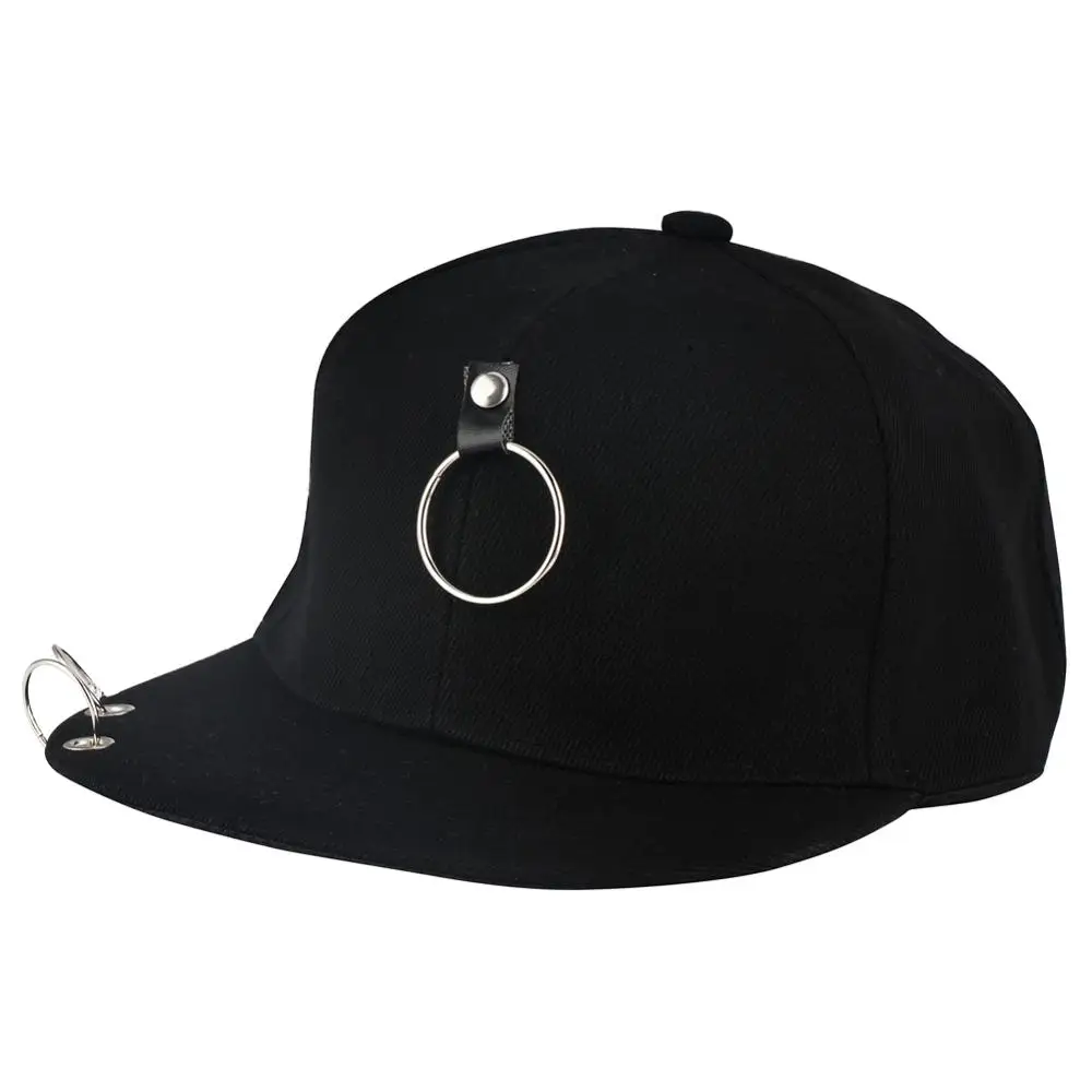 

Kids Hip Hop Piercing Ring Punk Caps Women Black Pin Snapback Summer Baseball Hats Men Fitted Dance Rap Basketball Visor Dad Cap