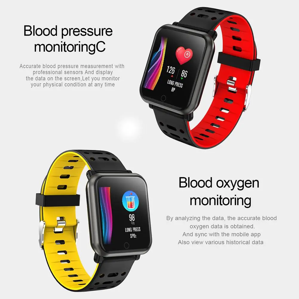 BINSSAW P11 Heart Rate Blood Pressure Sports BluetoothIP67  Wristband Waterproof FitnessTracker Smart Bracelet Reloj Inteligente