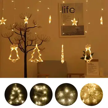 

Ins Christmas fairy Light Decoration 8modes LED Deer christmas tree Star Lamp String Holiday Curtain lights Wedding Neon Lantern