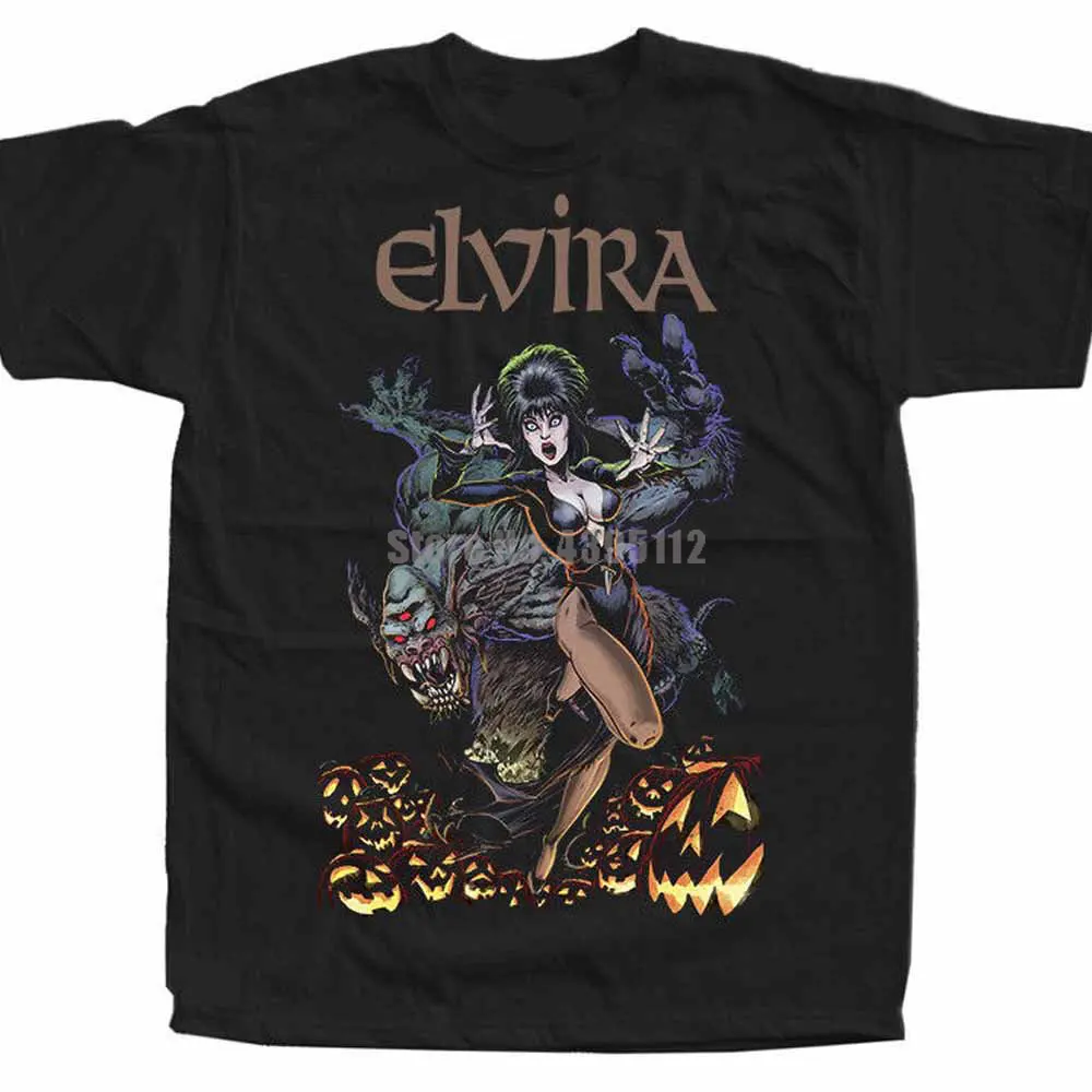 Женская забавная футболка Elvira с постером фильма хозяйка темных фильмов топ в