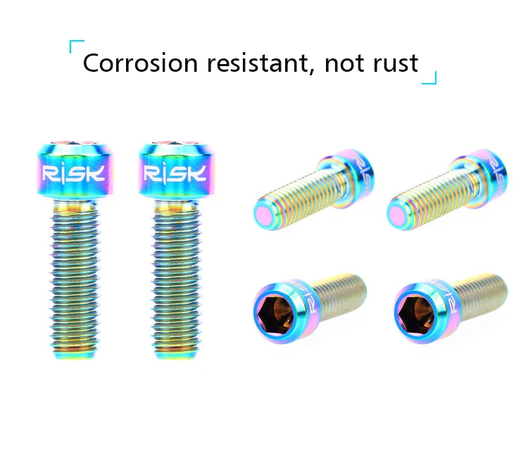 Risk TC4 Титан M6x18mm MTB велосипед Кривошип крепежные болты Горный Дорожный велосипед интегрированные полые удлиненные шатуны запирающие винты