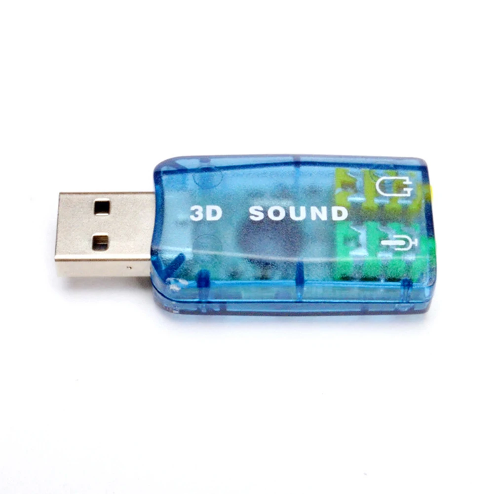 Внешняя звуковая карта USB адаптер аудио 5 1 Виртуальный 3D для 3 мм микрофона
