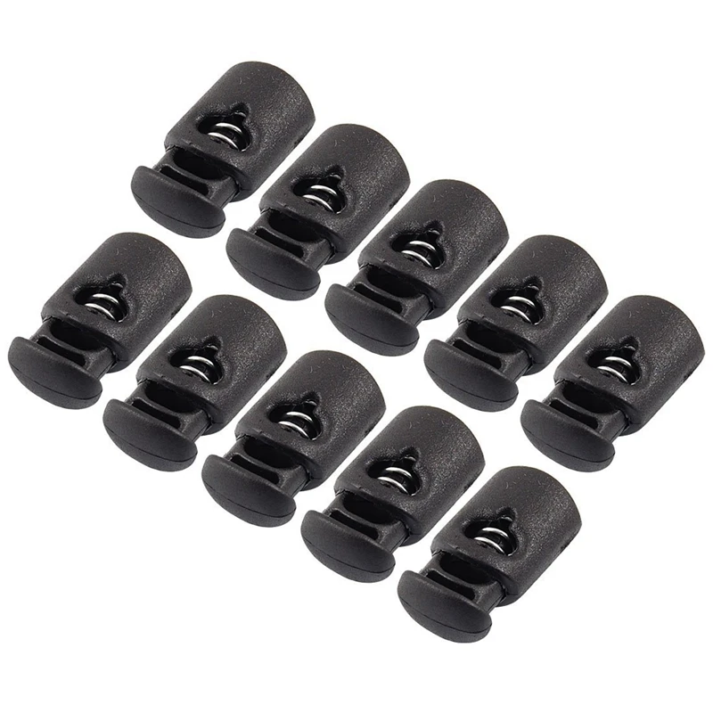 

10 Pcs Plastic Toggle Spring Stop Single Hole String Cord Locks