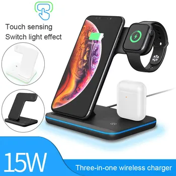 

Wireless Charger 15W Fast Charging 3 in 1 Wireless Charging Station Detachable Magnetic Wireless Charger DJA88