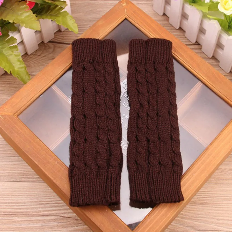 Женские теплые мягкие перчатки для леди, зима-осень, теплые длинные перчатки без пальцев, вязаная рукавица, практичные повседневные перчатки