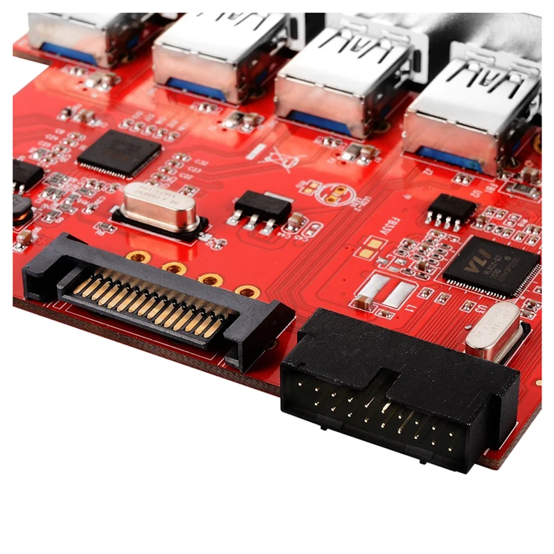 7 PCI-E порты USB 3,0 карты расширения USB 3,0 для 7-портовый интерфейс pci-Express настольная карта с 19-pin SATA мощность connecto
