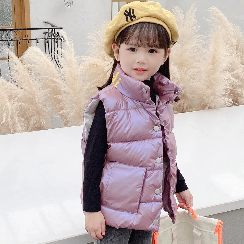

2020 Autumn Winter Children Vests Coats 2-7 Year Warm Waistcoats for Boys&Girls Plain Colors Letter Little Child Vests Unisex