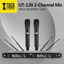 XTUGA UT-120 True Diversity Long Range 2x100-канальный профессиональный УВЧ беспроводной микрофон с 2 ручными микрофонами, все металлические