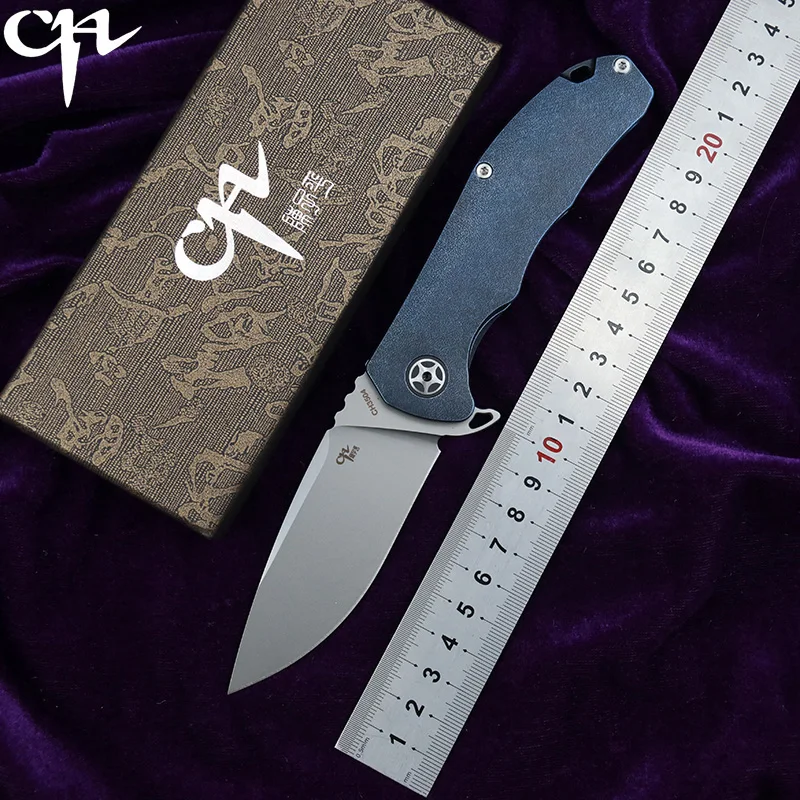 

CH3504 original design Flipper folding knife S35VN Blade ball bearings TC4 Titanium handle camping fruit pocket Knives EDC tools