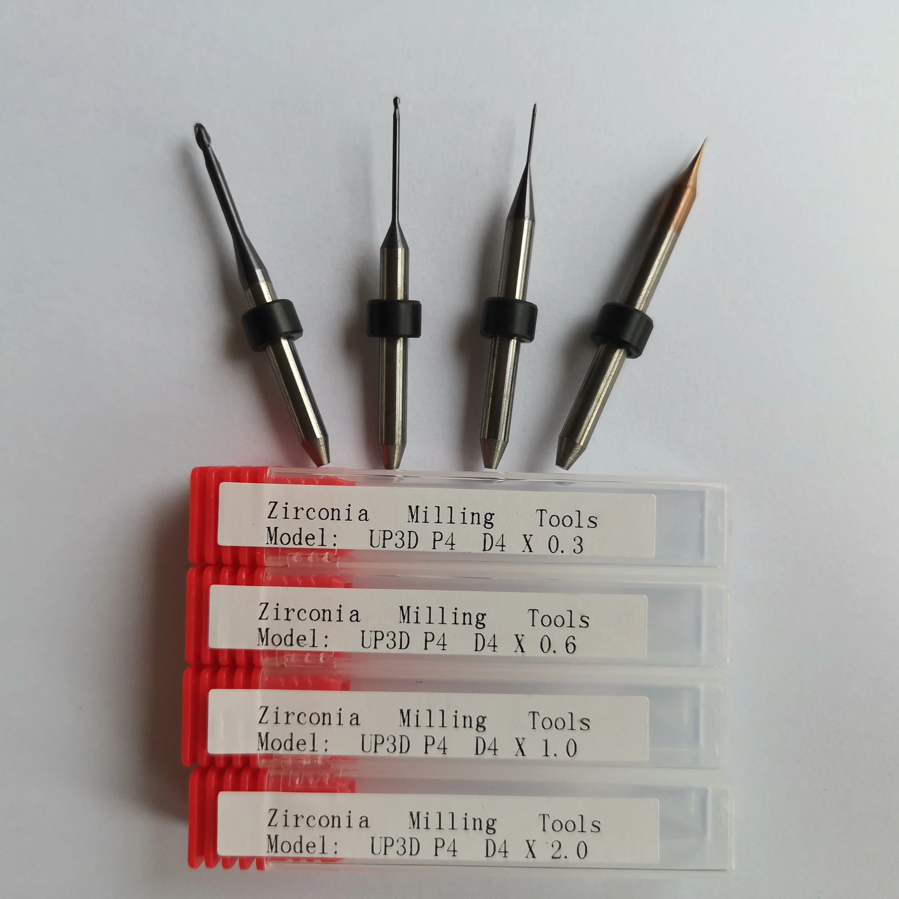 Für UP3D-Maschinen P52/P53 Werkzeuge Fräser Schneiden von Zirkonoxid Gesamtlänge 50 mm und Schaft 4,0 mm – Detail 3