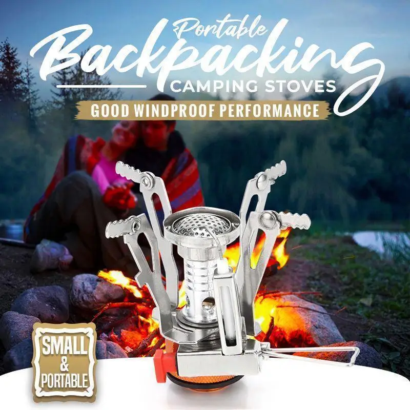 New Ultralight Portable Outdoor Backpacking Camping Stove With Piezo Ignition Picnic Cooking For Bbq Dropshipping |