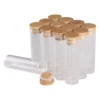12pcs 50ml 30*100mm Clear Glass Bottles Jar Vials with Bamboo Lids Spice Pill Container for Wedding Favors 1