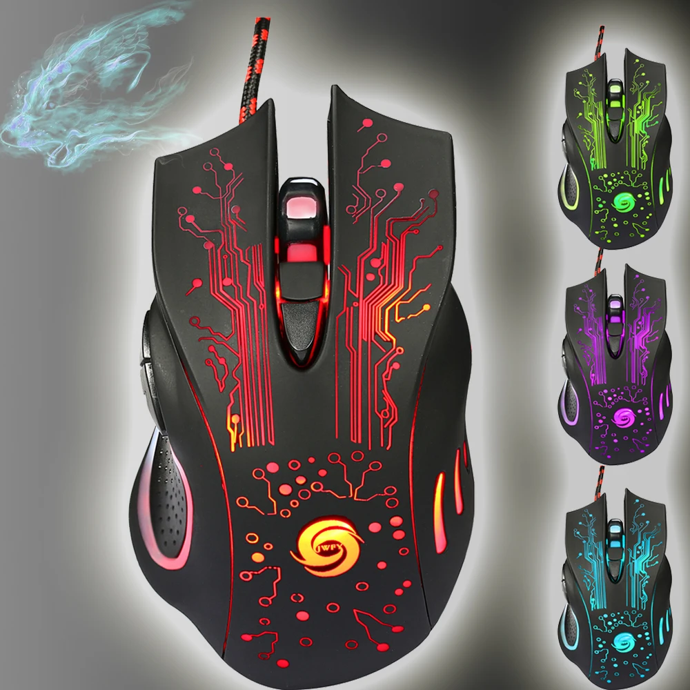 

2 Models Professional Colorful Backlight 3200DPI Optical Wired Gaming Mouse Mice for PC Laptop Computer Gamer Dropshipping