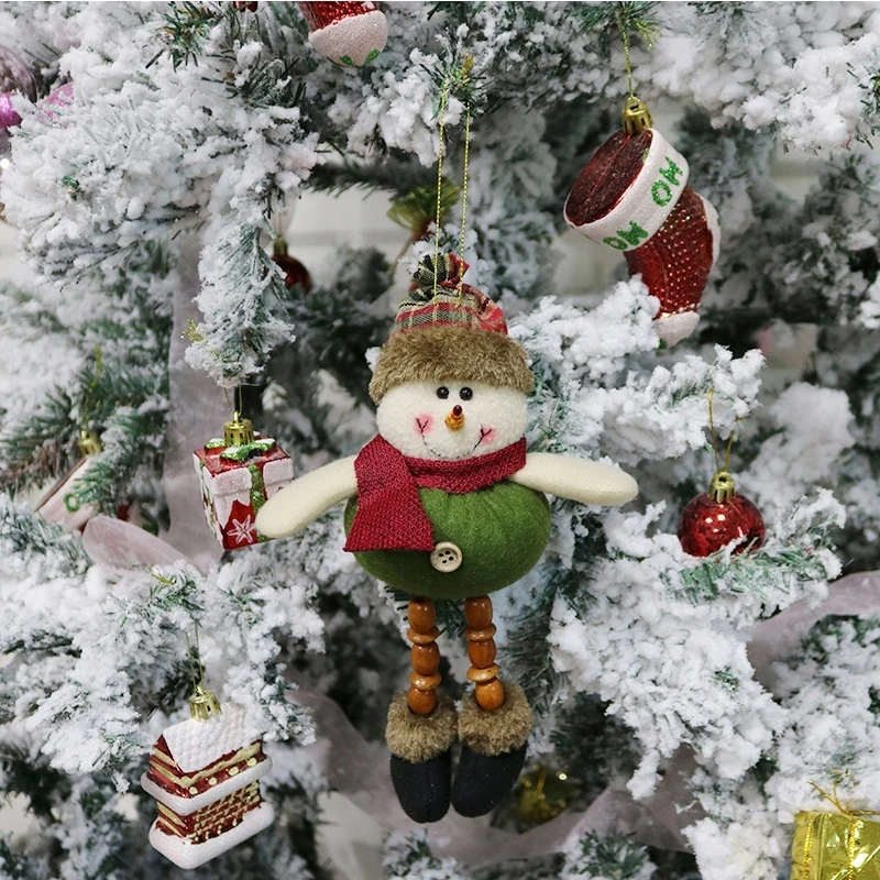 

Christmas Decorations Elderly Snowman Elk Christma Gift Small Pendant Plush Doll Xmas Tree Supplies